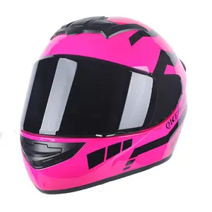 卸売ダブルバイザーオートバイクラッシュフリップアップヘルメットピンク色ヘルメット