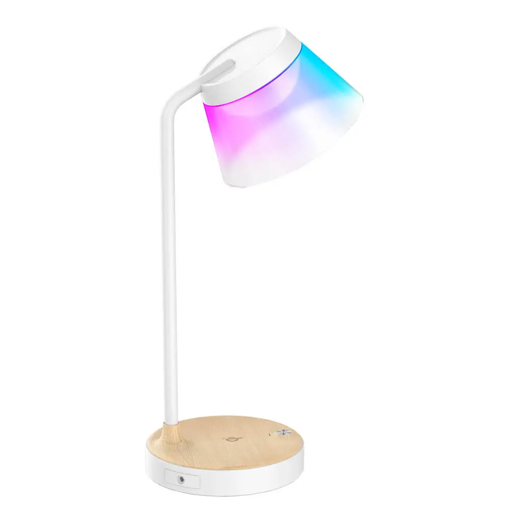 Multifunctional Lighting Bedside Table Lamp RGB Atmosphere Led Night Light Touch Control Led Wireless Charger Desk Lamp