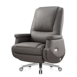 Silla Boss de cuero genuino con elevación de Gas, silla giratoria de lujo para oficina, silla ergonómica para CEO, silla de oficina ejecutiva, sillón reclinable eléctrico - Product Image 1