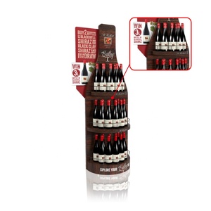 Promotion au détail personnalisée publicité présentoir de boissons en bois plancher bière vin présentoir marque SD Guangdong - Product Image 4