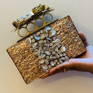 Bolso de mano de Metal de resina para mujer, bolsos de mano de noche, bolso de mano nupcial para boda, bolso de mano de lujo con marco de Metal - Product Image 1