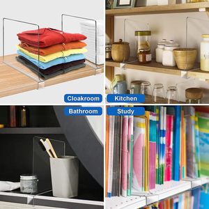Transparent Acrylic Wardrobe Divider Rectangle Hook Type Storage Rack For Clothing Space <b>Saving</b> Shelf Partition - Product Image 5