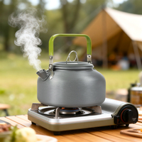 Bouilloire de camping en aluminium de qualité supérieure, 14,5*8,5*13,5 cm, de qualité alimentaire, pour la randonnée en plein air, théière portable, légère, pour faire bouillir l'eau