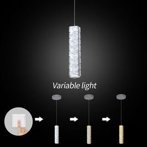 1-flammige Smart-Fernbedienung Goldene LED K9 Kristall-Pendelleuchte Lineare Beleuchtung - Product Image 5
