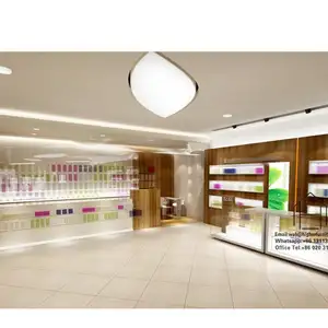 Customized Cosmetic Furniture Retail Display Counter Display Box Cosmetic Wall Showcase