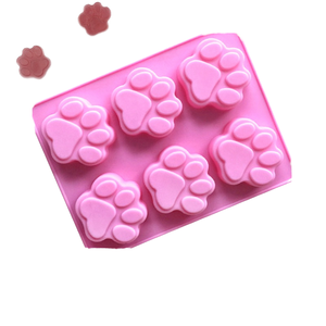 Molde de Silicona Rosa con Forma de Pata de Gato, 6 Cavidades, Fácil Desmoldeo, Libre de BPA, Apto para Horno, Herramientas para Pasteles - Product Image 1