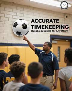 Horloge de football pour garçons, horloge murale de football de 12 pouces, décoration à thème pour la <span class=keywords><strong>chambre</strong></span> des garçons, salle de classe, horloge murale pour les fans de sport - Product Image 5