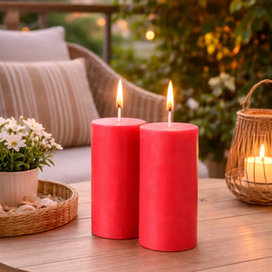Premium Multi-Color Paraffin Pillar <b>Candles</b> Set of 2 Eco-Friendly Bulk Wholesale for Christmas Halloween & Outdoor Living - Product Image 2