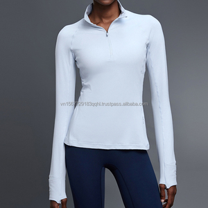 เสื้อยืดแขนยาวคอตั้งแบบซิปครึ่งตัวสำหรับผู้หญิง ทรงเข้ารูป กระชับสัดส่วน เหมาะสำหรับออกกำลังกาย วิ่ง เล่นโยคะ ใส่ได้ในฤดูใบไม้ร่วง - Product Image 2