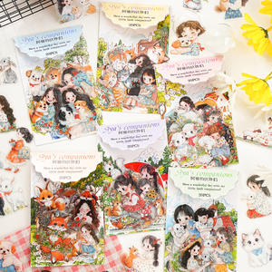 20pcs/pack Sticker Pack Aya's Pals Series Cartoon Pet Theme Handbook DIY Decoration Stickers - Product Image 1