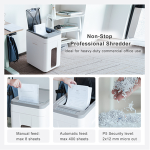 Máy hủy giấy tự động 50L: Máy cắt vi mô P5 400 tờ, máy hủy tài liệu công nghiệp hạng nặng, dùng cho văn phòng gia đình - Product Image 2