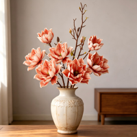 Großhandel Langlebige Duftende Künstliche Blumen Naturgetreue Chinesische Glücks-Magnolienzweige Handgefertigt für Hochzeiten