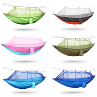 Hamac suspendu parachute portable, tente d'été monocouche, moustiquaire de camping extérieur, polyester écologique imperméable