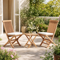Ensemble de chaises de jardin en bois portables personnalisées et de petites tables, ensemble de table à manger de luxe pour jardin, cour, balcon, parc, loisirs en plein air