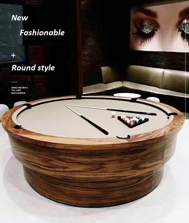 Fashionable 9 feet 8 feet Round solid wood frame marble slate Billiard Pool Table