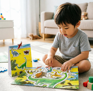 Puzzle di Carta e Gioco da Tavolo Magnetico, Mondo dei Dinosauri, Giocattoli Educativi per Bambini dai <span class=keywords><strong>3</strong></span> <span class=keywords><strong>Anni</strong></span> - Product Image 3