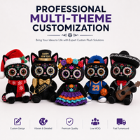 Peluche personnalisée Chat Jour des Morts, Fabricant Professionnel, Cadeau de Noël 2026, Mascotte Tendance, OEM ODM, Poupée en Peluche