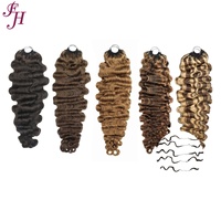 FH Cheveux Humains Bouclés Birmanes Miracle Knot pour Crochet, Couleurs Variées, Tresses Pré-Bouclées, Extensions de Cheveux Humains pour Crochet