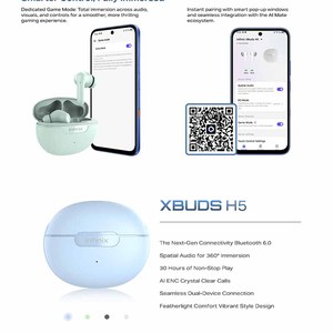 Audífonos Infinix TWS ANC 5.3 con Sonido de Alta Fidelidad, Control Táctil, Resistentes al Agua IPX4, Audífonos Intrauditivos con Carga Tipo C - Product Image 6