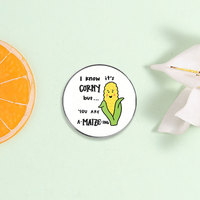 Spedizione Diretta di Badge Rotondi Personalizzati Stampati, Spille Personalizzate con Cartoni Animati, Citazioni Ispiratrici, Figure di Animali e Piante
