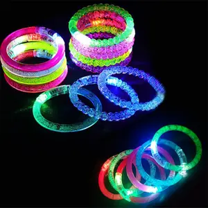 2022 Popular Acrylic light LED Bracelet Flashing Multicolor Changing Concert Light Up Wristband for party