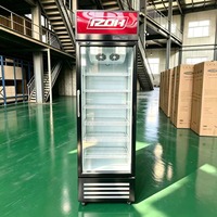 Réfrigérateur vertical de supermarché à porte vitrée pour boissons, vitrine réfrigérée pour boissons, réfrigérateur Coca-Cola à porte vitrée