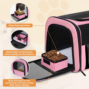 Foldable Oxford Pet Carrier Bag with Zipper Closure Portable Solid Pattern Handheld Dog & Cat Travel <b>Crate</b> for Small Pets - Product Image 5