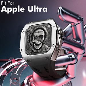 Eraysun di lusso modifica custodia in titanio + Fluororubber cinturino per Apple <span class=keywords><strong>Watch</strong></span> <span class=keywords><strong>Ultra</strong></span> 49mm <span class=keywords><strong>cinturini</strong></span> per orologi - Product Image 6