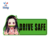 Pegatina de Advertencia para Automóvil con Diseño de Anime Ricky en 3D, Vinilo Reflectante de Seguridad Automotriz, Venta al por Mayor de Fábrica, para Pegatinas 3D Personalizadas