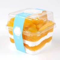 Contenants alimentaires carrés jetables en PET pour l'emballage de gâteaux, cupcakes, salades et pains - Vente en gros