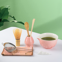 Lot de 10 ustensiles de cérémonie du thé Matcha en céramique et bambou : support pour fouet, cuillère, bol, et kit d'outils en verre pour Matcha vert