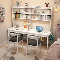 Bureau d'étude extensible en bois massif avec huche et trois tiroirs - Conception de rangement durable 9123G #