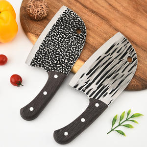 Couteau de cuisine martelé forgé à la main, lame en acier inoxydable 8-9,9 pouces, hachoir à viande pour usage domestique avec manche en bois - Product Image 1