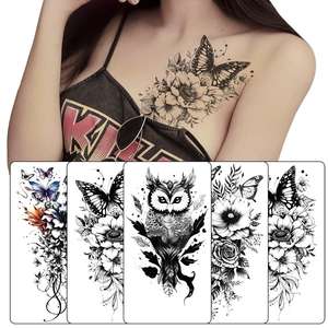 Venta al por mayor transfronteriza impermeable a prueba de sudor Unisex tatuajes temporales pequeño brazo completo colorido flor <span class=keywords><strong>calavera</strong></span> diseños fiesta caliente - Product Image 1