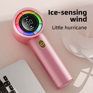 Ventilador USB de Mano sin Aspas con Luz, Motor sin Escobillas de 5V, Batería de 3000mAh, Multivelocidad, Diseño Plegable para Hotel y Auto - Product Image 2