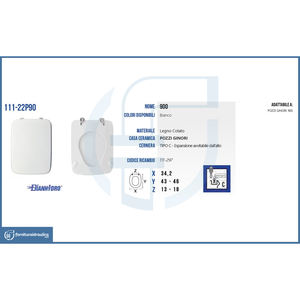Asiento de Inodoro con Control Remoto de Diseño Moderno para Pozzi Ginori Vaso 900, Material PP - Product Image 2
