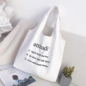 Tapiz personalizado <span class=keywords><strong>de</strong></span> lona blanco y negro Cavas Tote Bags <span class=keywords><strong>De</strong></span> Colores con bordado bolsillo cremallera para negocios - Product Image 3