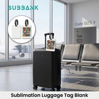 Tag Bagasi Sublimasi Dua Sisi Grosir Subbank, Tag Tas Perjalanan PC Keras Kosong untuk Logo & Foto Kustom DIY