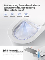 Bidet intelligent entièrement automatique avec réservoir d'eau intégré, sans limitation de pression d'eau, double capteur, massage chaud et froid intégré