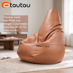 OTAUTAU Copertura per <span class=keywords><strong>Pouf</strong></span> in <span class=keywords><strong>Ecopelle</strong></span> per Bambini e Adulti, Modello DD172, Senza Imbottitura, da Acquistare Separatamente - Product Image 3