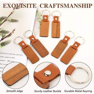 Llavero promocional con impresión láser de logotipo personalizado, llavero ECO, llavero con colgante de llave de moda de Metal y madera - Product Image 3
