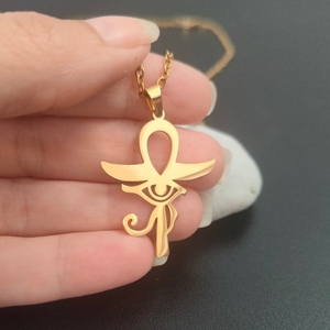 Collier <span class=keywords><strong>croix</strong></span> <span class=keywords><strong>Ankh</strong></span> or égyptien plaqué or 18 carats collier pendentif amulette <span class=keywords><strong>croix</strong></span> <span class=keywords><strong>de</strong></span> vie égyptienne antique polie - Product Image 2
