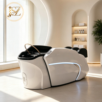 Station de lavage capillaire et de massage corporel complet avec bac en acrylique et lit de spa électrique pour salon de beauté