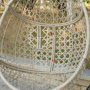 Ensemble de chaises suspendues de jardin Balançoire en osier confortable avec coussin Chaise d'extérieur œuf à siège unique pour adulte - Product Image 2