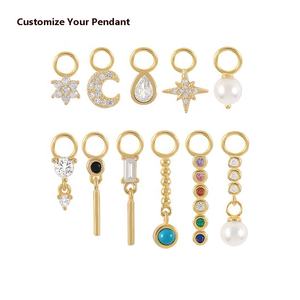 कस्टम गहने ठीक हूप इयररिंग्स कार्टिलेज न्यूनतम गुलाब सोना जुताई 925 स्टर्लिंग चांदी के चार्टों को लटकाया जाता है - Product Image 4