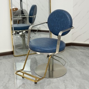 Sillón de Barbería Rojo Simple de Alta Gama con Función de Elevación y Rotación para Salón de Belleza - Product Image 3