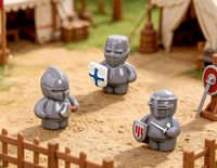 Figurines de Chevaliers en Résine Miniatures Kawaii, Créateur de Scènes de Château, Guerrier de Bataille, Pâte à Modeler, Slime, Personnage de Jeu de Société Château Médiéval