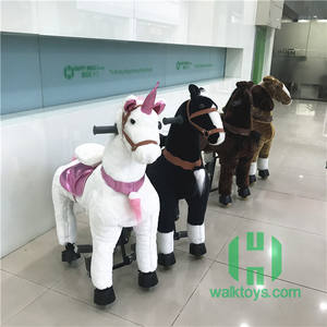 ألعاب وحيد القرن الميكانيكية المحشوة للأطفال حاصلة على شهادة CE/EN71، ألعاب حصان البوني المضحكة للبيع - Product Image 6