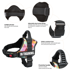 สายจูงสุนัขส่วนบุคคลที่ดีที่สุดพร้อมชื่อแพทช์บริการเสื้อกั๊กสุนัขไม่ดึงไม่มีโช้คสำหรับสุนัขขนาดเล็กขนาดกลางขนาดใหญ่ที่กำหนดเอง - Product Image 3