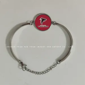 2023 commercio all'ingrosso di fabbrica (17 + 5)cm in acciaio inossidabile Atlanta Falcons bracciali gioielli da donna